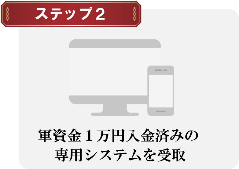 ステップ2軍資金1万円入金済みの専用システムを受取